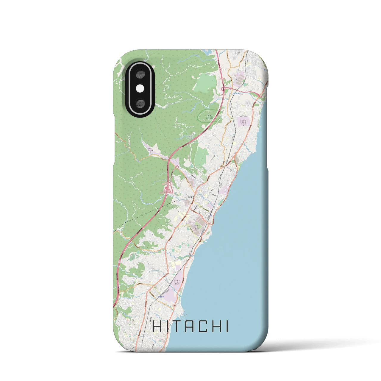 【日立(茨城県)】地図柄iPhoneケース(バックカバータイプ)