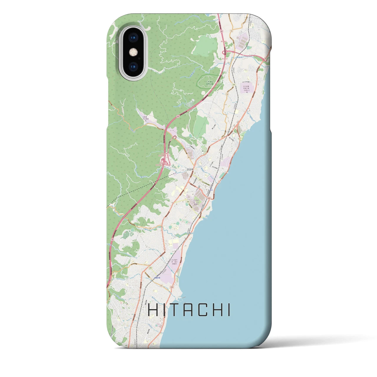 【日立(茨城県)】地図柄iPhoneケース(バックカバータイプ)