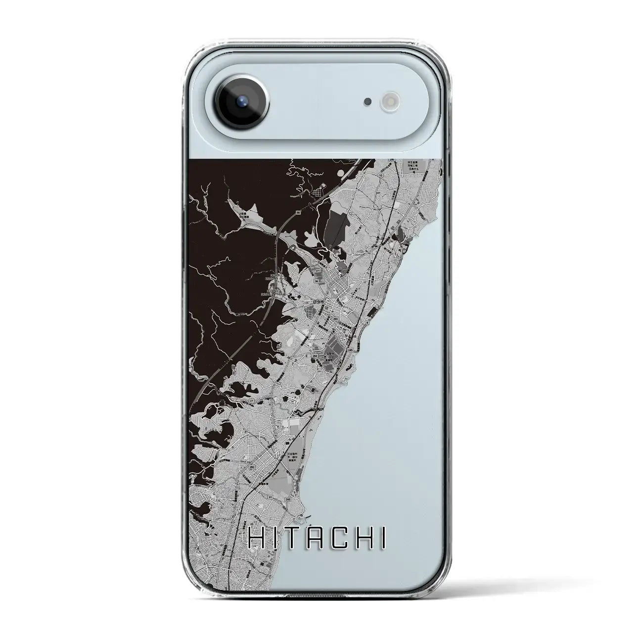 【日立(茨城県)】地図柄iPhoneケース(クリアタイプ)モノトーン・iPhone 17 Pro Max 用