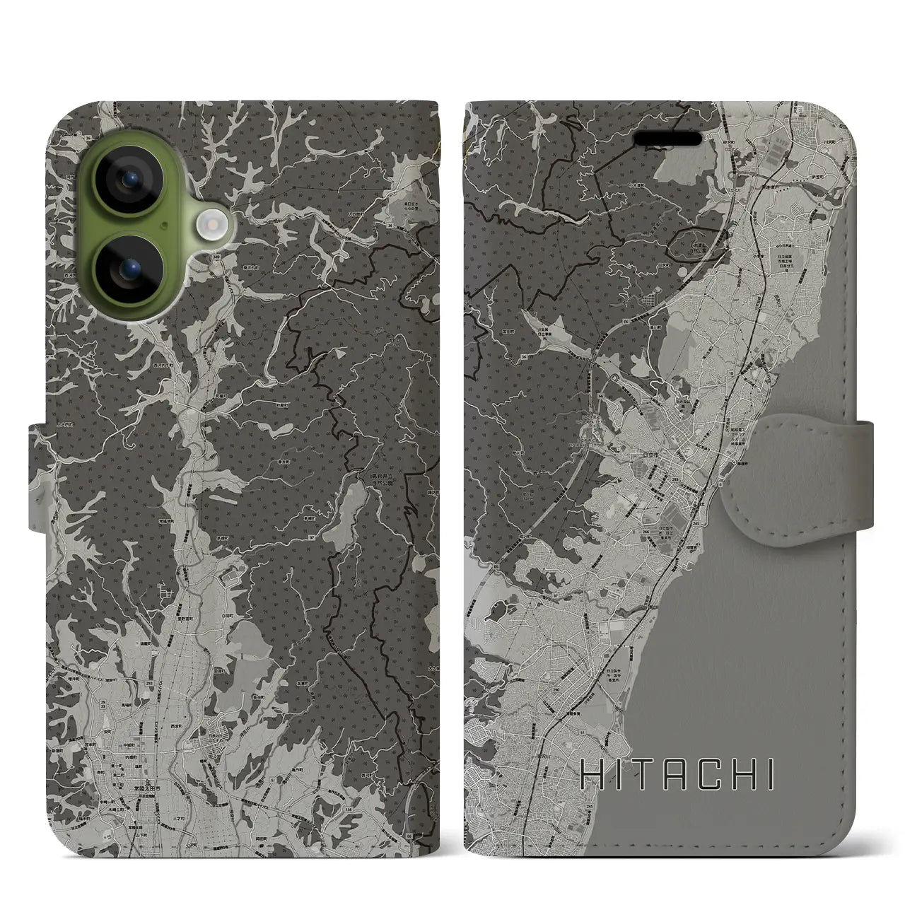 【日立(茨城県)】地図柄iPhoneケース(手帳タイプ)