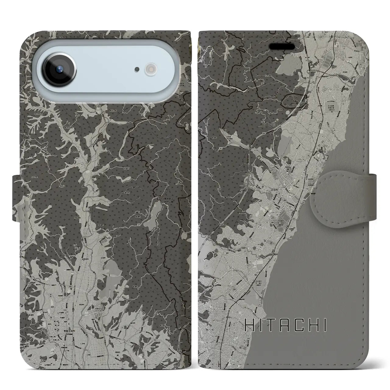 【日立(茨城県)】地図柄iPhoneケース(手帳タイプ)