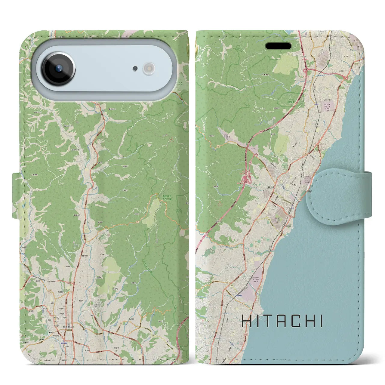 【日立(茨城県)】地図柄iPhoneケース(手帳タイプ)