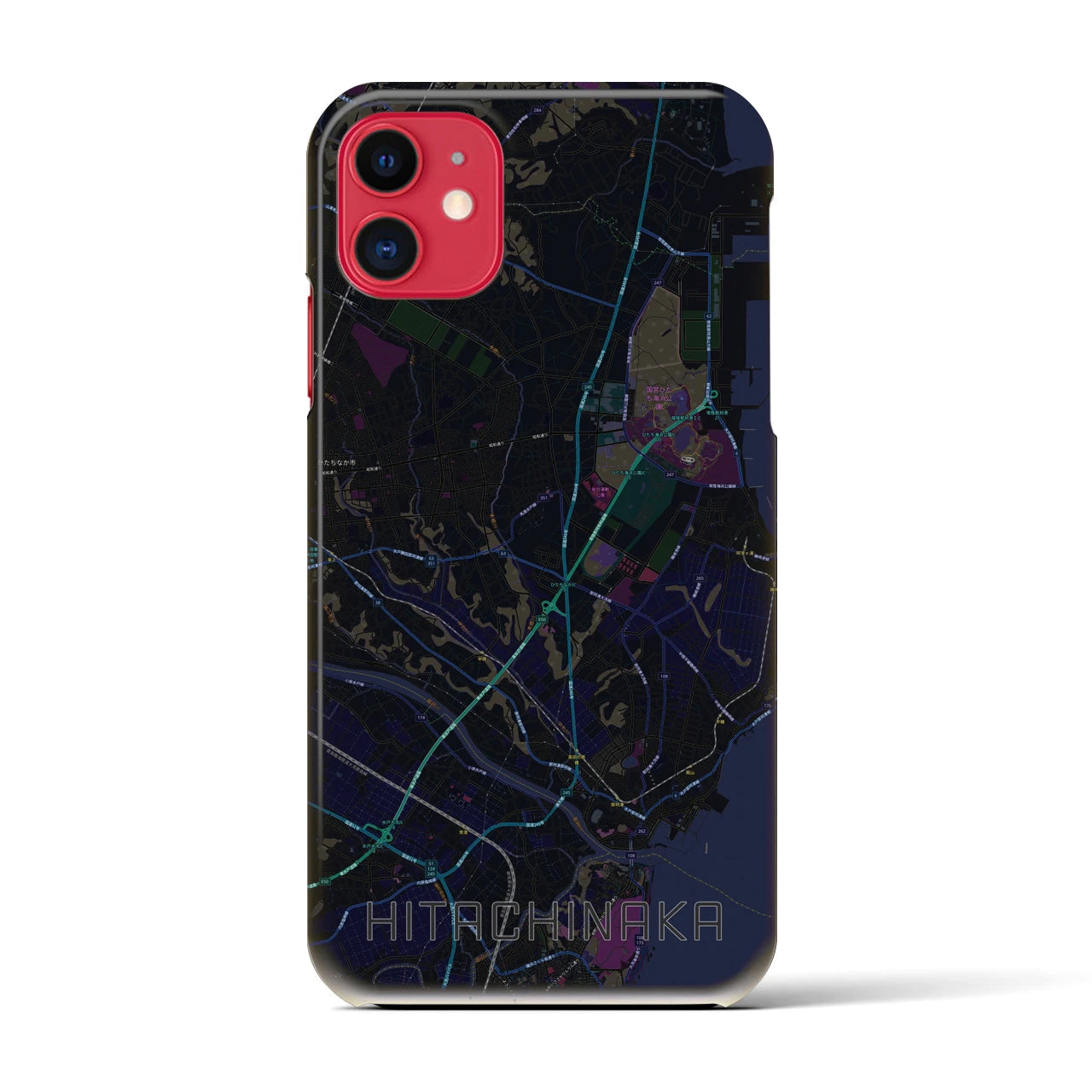 【ひたちなか(茨城県)】地図柄iPhoneケース(バックカバータイプ)