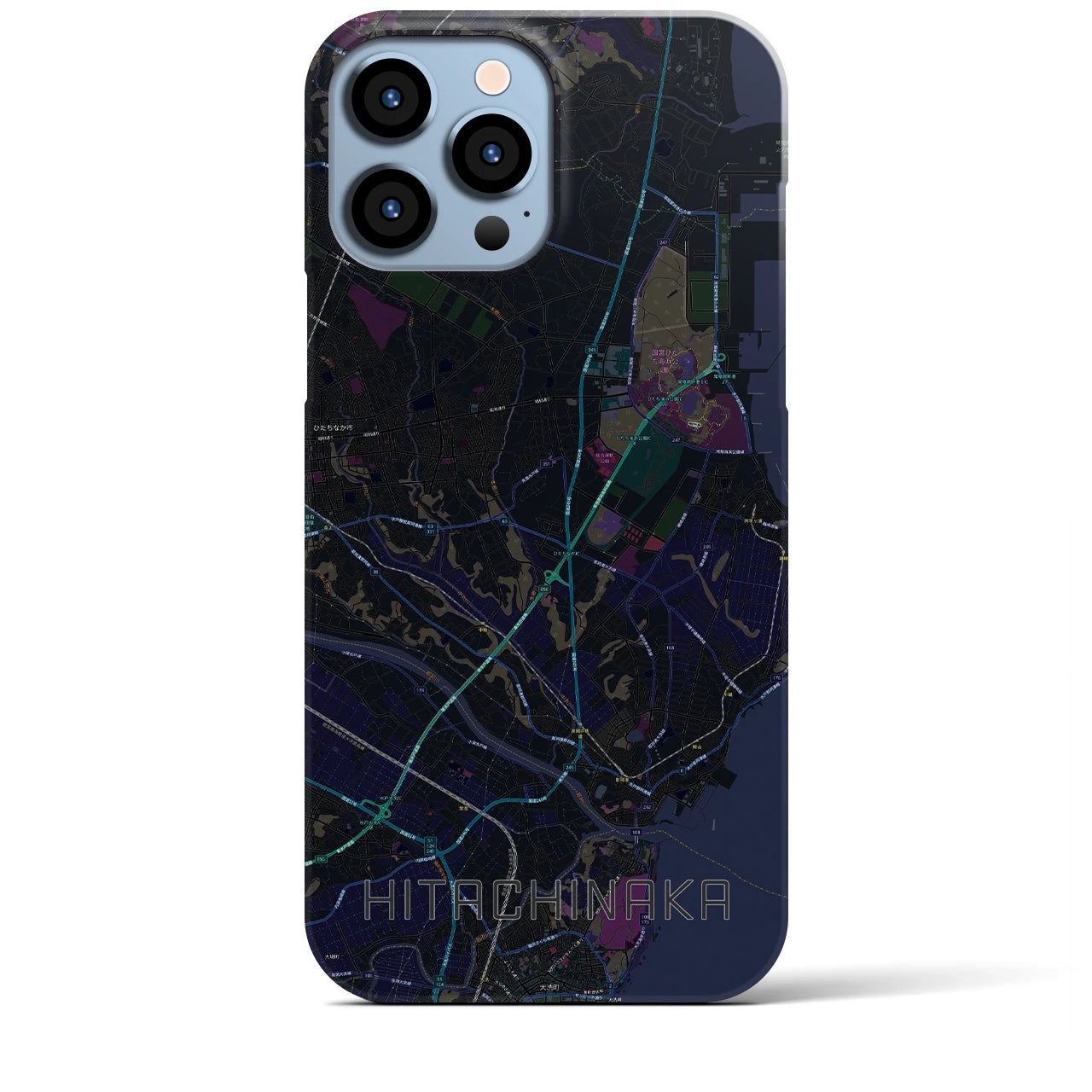 【ひたちなか(茨城県)】地図柄iPhoneケース(バックカバータイプ)