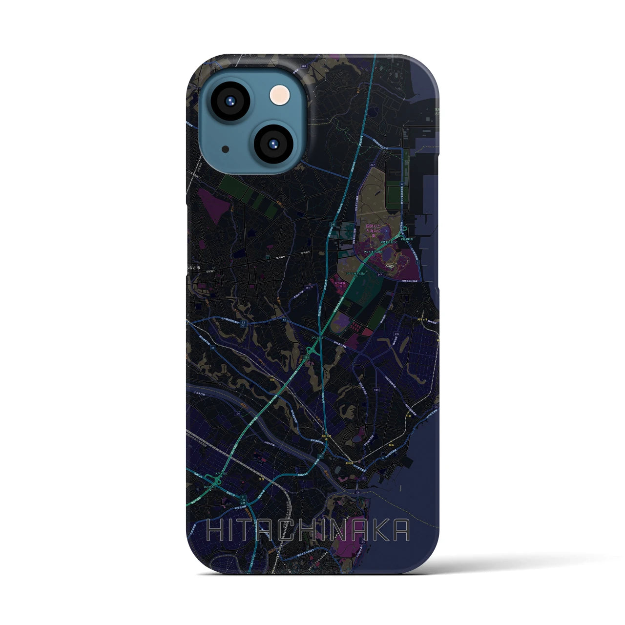 【ひたちなか(茨城県)】地図柄iPhoneケース(バックカバータイプ)