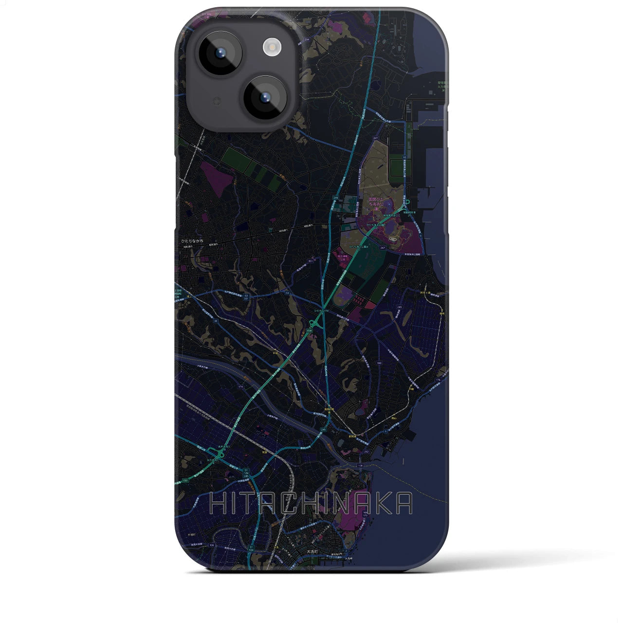 【ひたちなか(茨城県)】地図柄iPhoneケース(バックカバータイプ)