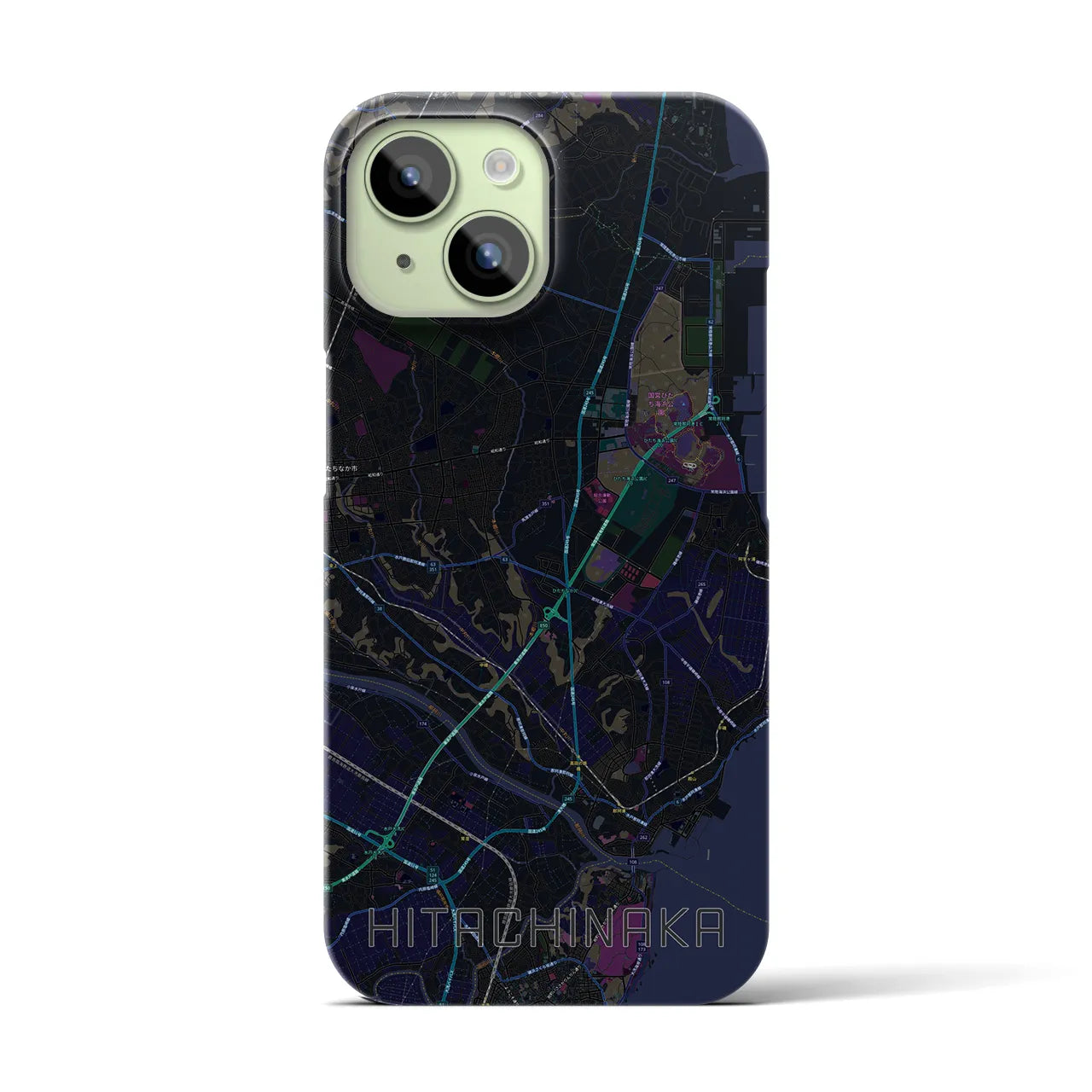 【ひたちなか(茨城県)】地図柄iPhoneケース(バックカバータイプ)