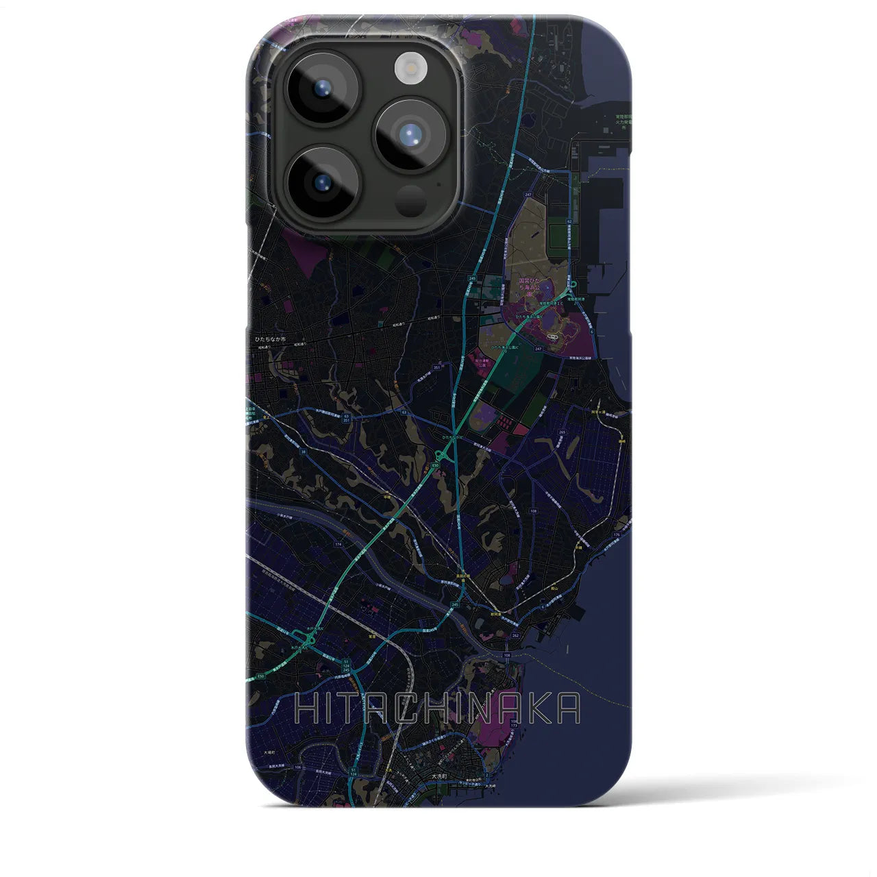 【ひたちなか(茨城県)】地図柄iPhoneケース(バックカバータイプ)