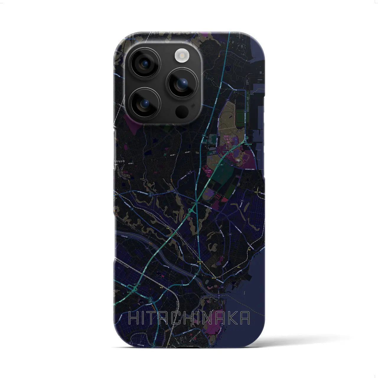 【ひたちなか(茨城県)】地図柄iPhoneケース(バックカバータイプ)