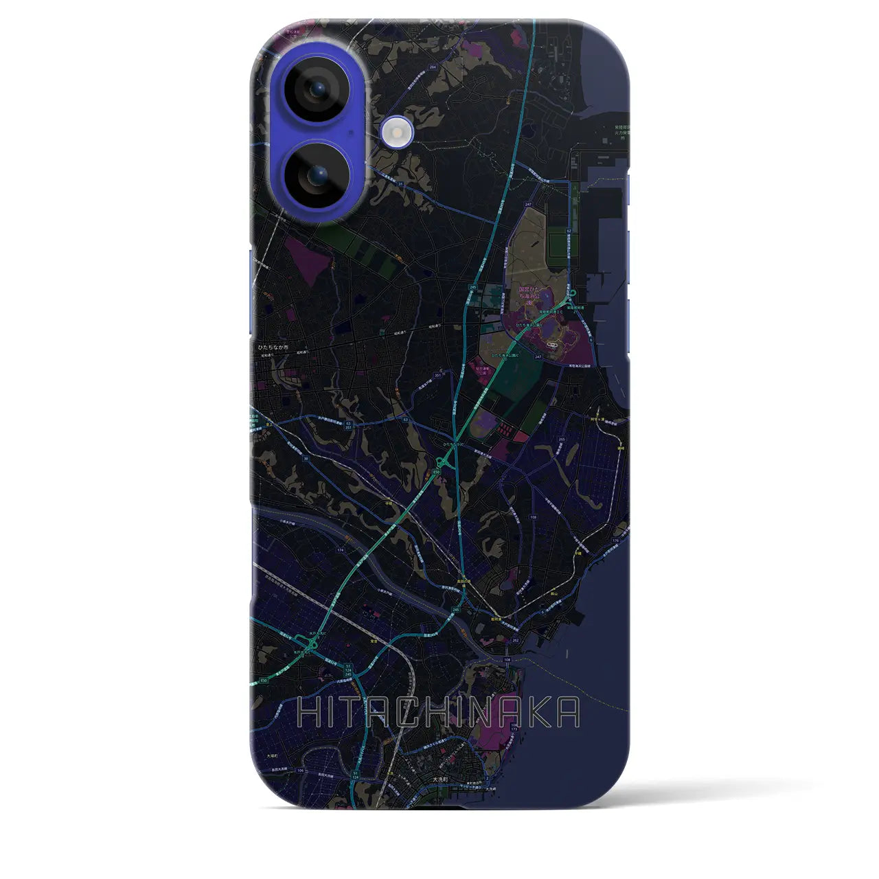 【ひたちなか(茨城県)】地図柄iPhoneケース(バックカバータイプ)