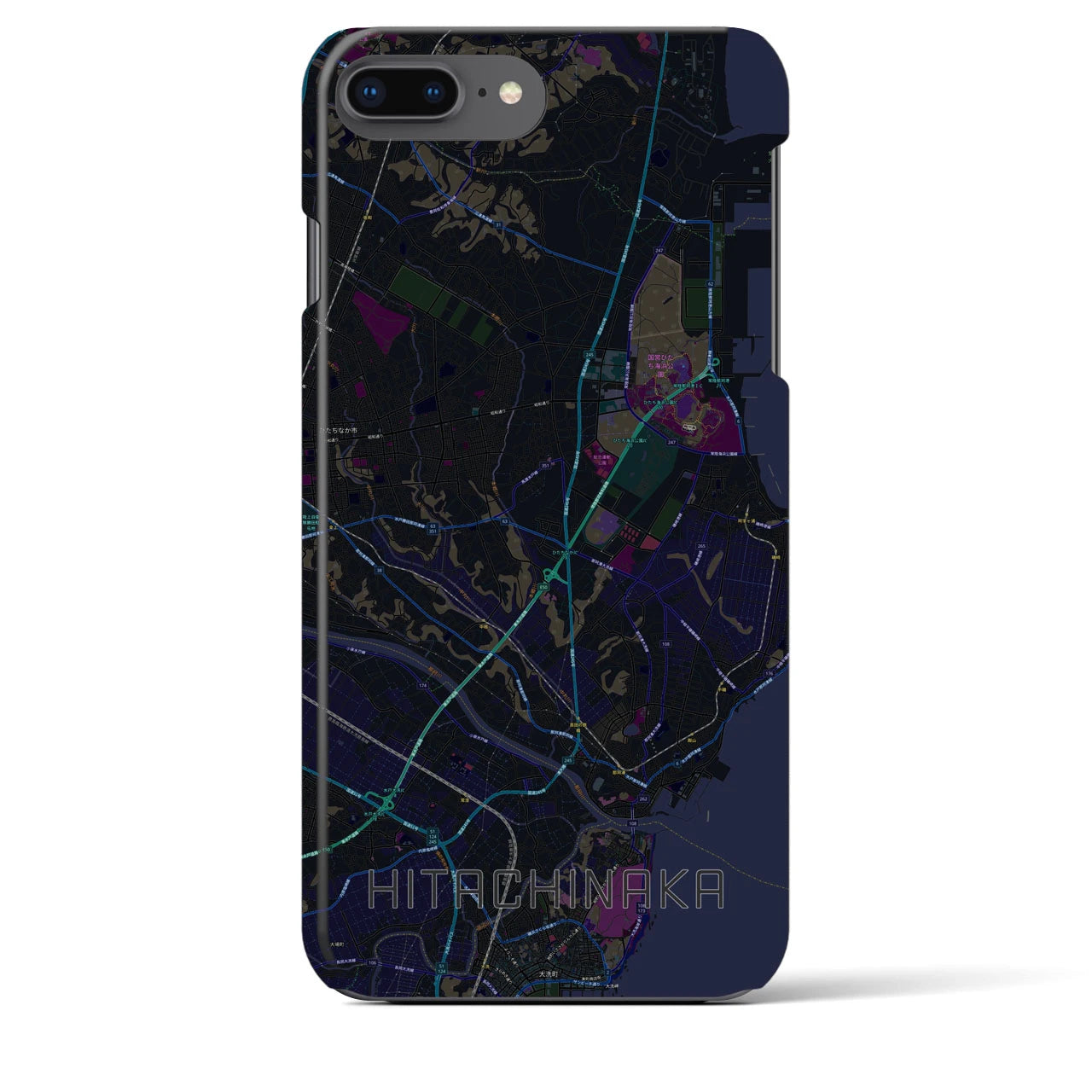 【ひたちなか(茨城県)】地図柄iPhoneケース(バックカバータイプ)