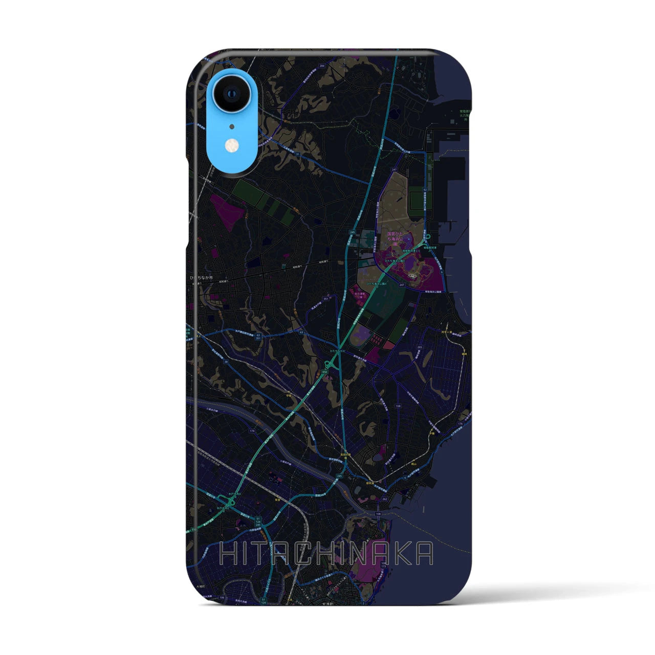 【ひたちなか(茨城県)】地図柄iPhoneケース(バックカバータイプ)