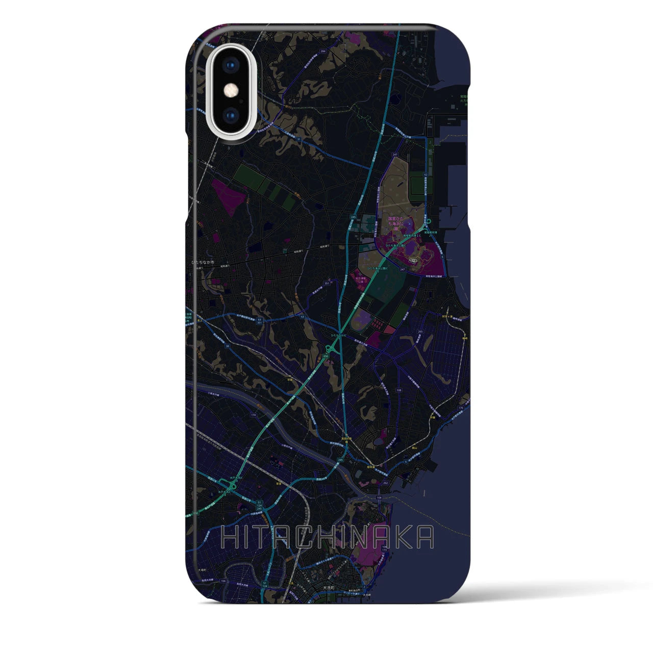 【ひたちなか(茨城県)】地図柄iPhoneケース(バックカバータイプ)