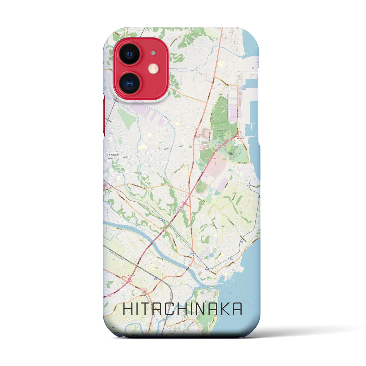 【ひたちなか(茨城県)】地図柄iPhoneケース(バックカバータイプ)