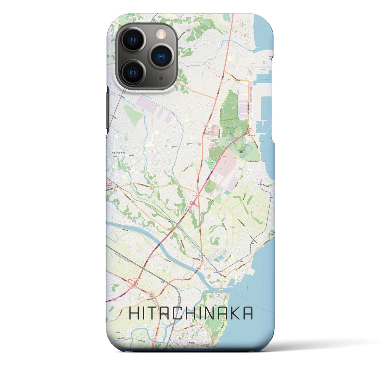 【ひたちなか(茨城県)】地図柄iPhoneケース(バックカバータイプ)