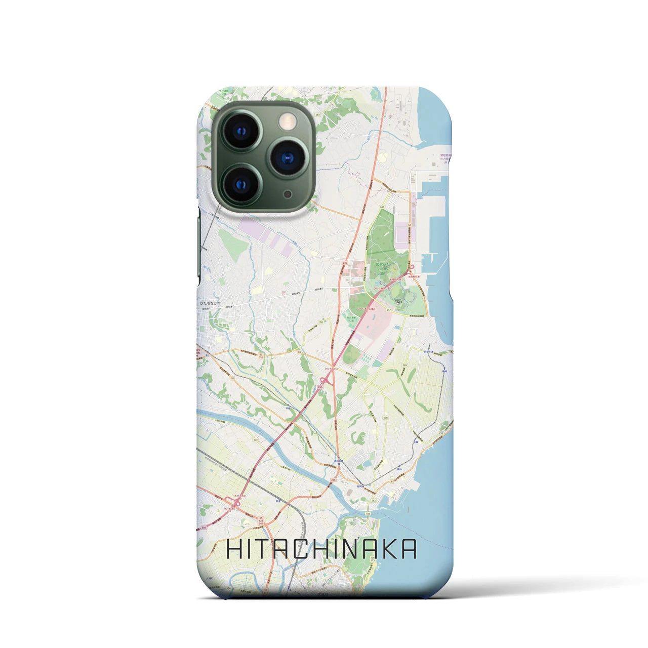 【ひたちなか(茨城県)】地図柄iPhoneケース(バックカバータイプ)