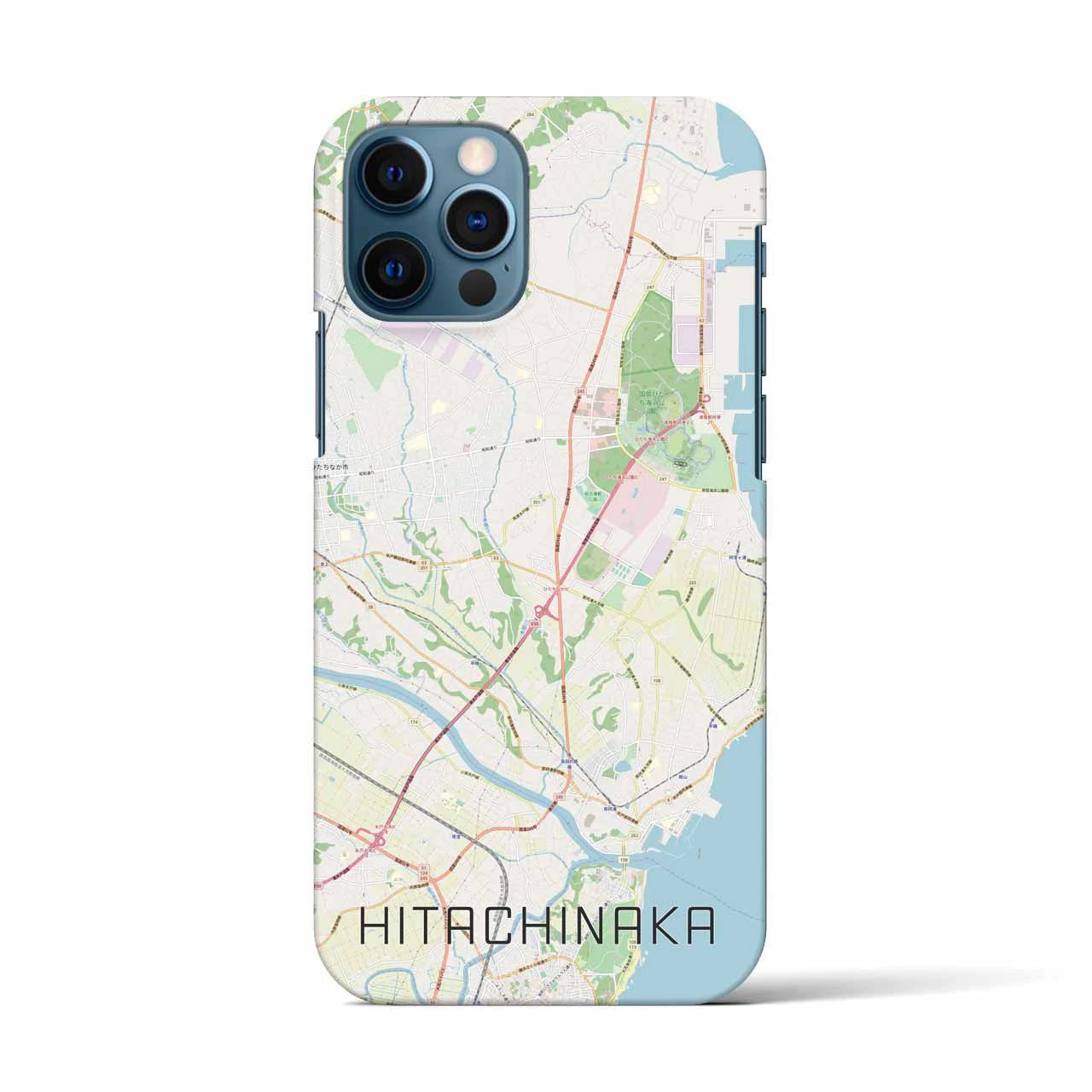 【ひたちなか(茨城県)】地図柄iPhoneケース(バックカバータイプ)