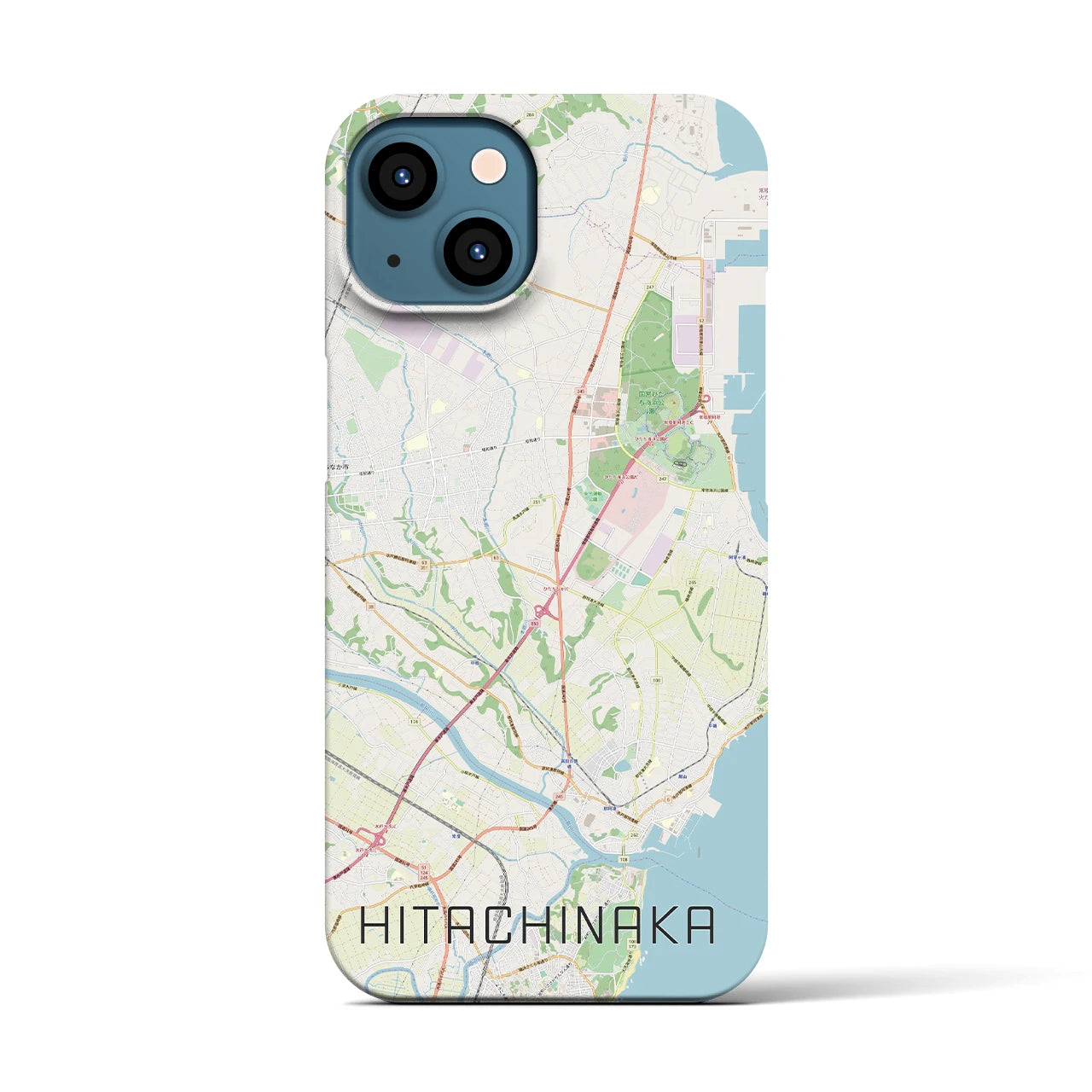 【ひたちなか(茨城県)】地図柄iPhoneケース(バックカバータイプ)