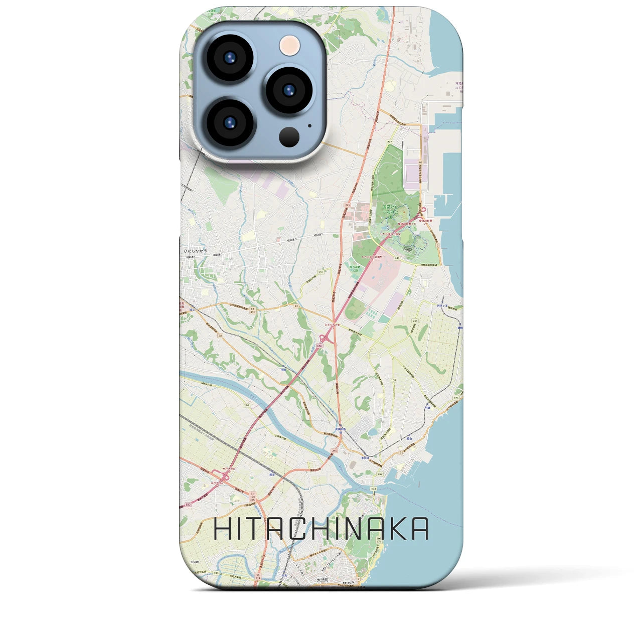 【ひたちなか(茨城県)】地図柄iPhoneケース(バックカバータイプ)