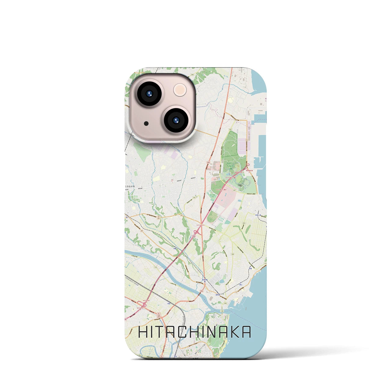 【ひたちなか(茨城県)】地図柄iPhoneケース(バックカバータイプ)