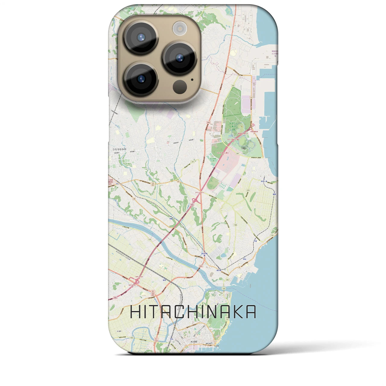 【ひたちなか(茨城県)】地図柄iPhoneケース(バックカバータイプ)