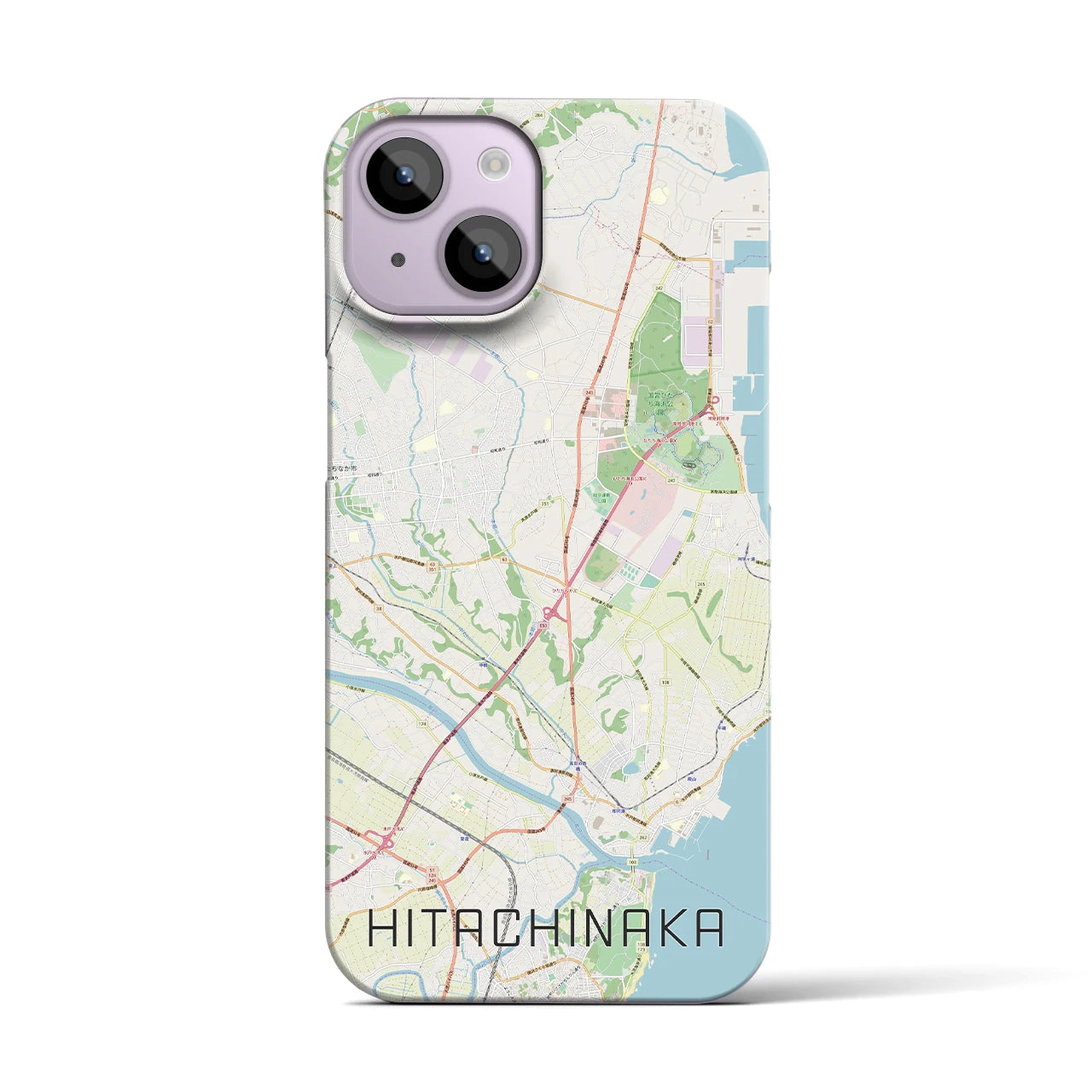 【ひたちなか(茨城県)】地図柄iPhoneケース(バックカバータイプ)