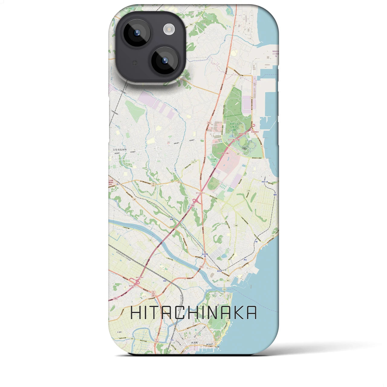 【ひたちなか(茨城県)】地図柄iPhoneケース(バックカバータイプ)
