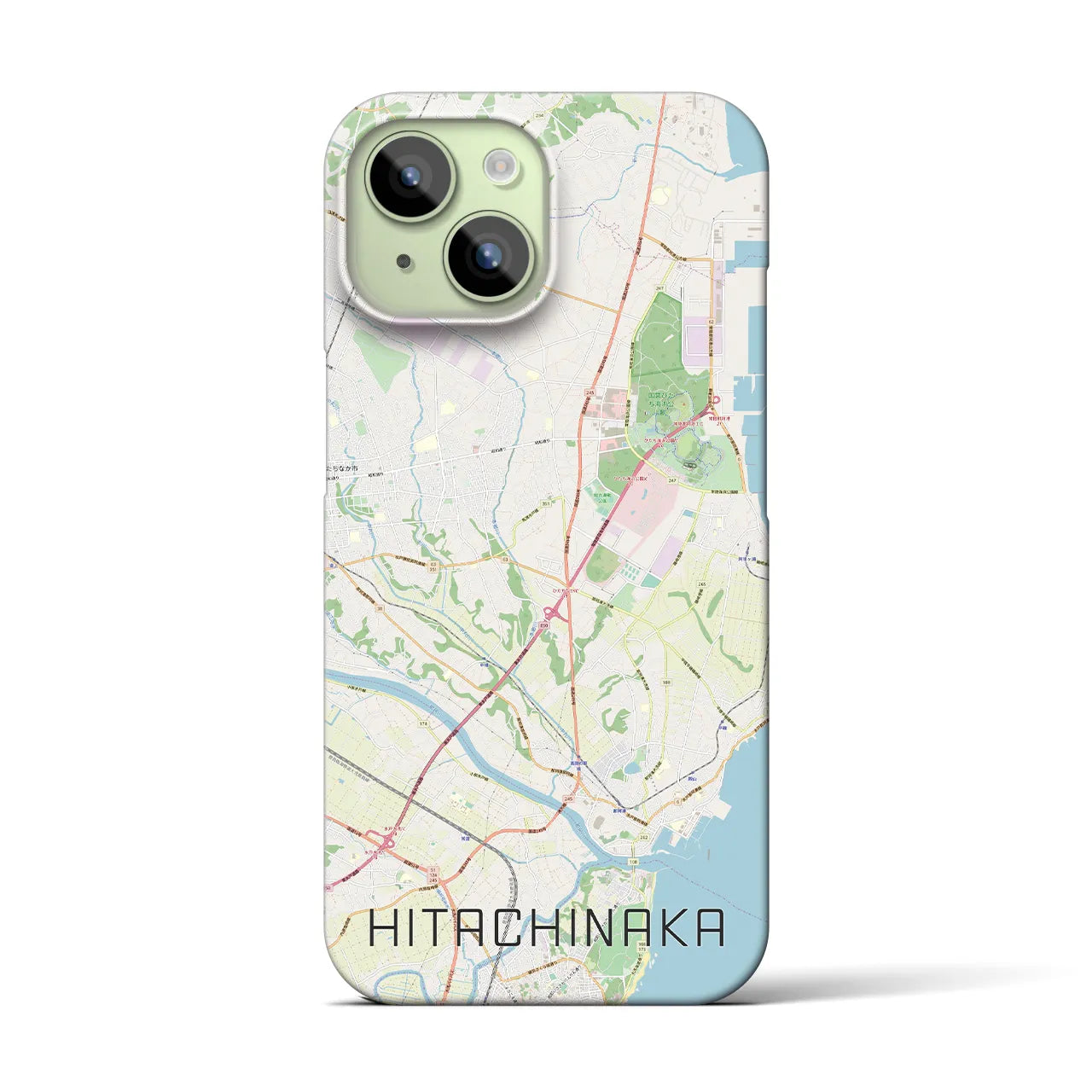 【ひたちなか(茨城県)】地図柄iPhoneケース(バックカバータイプ)
