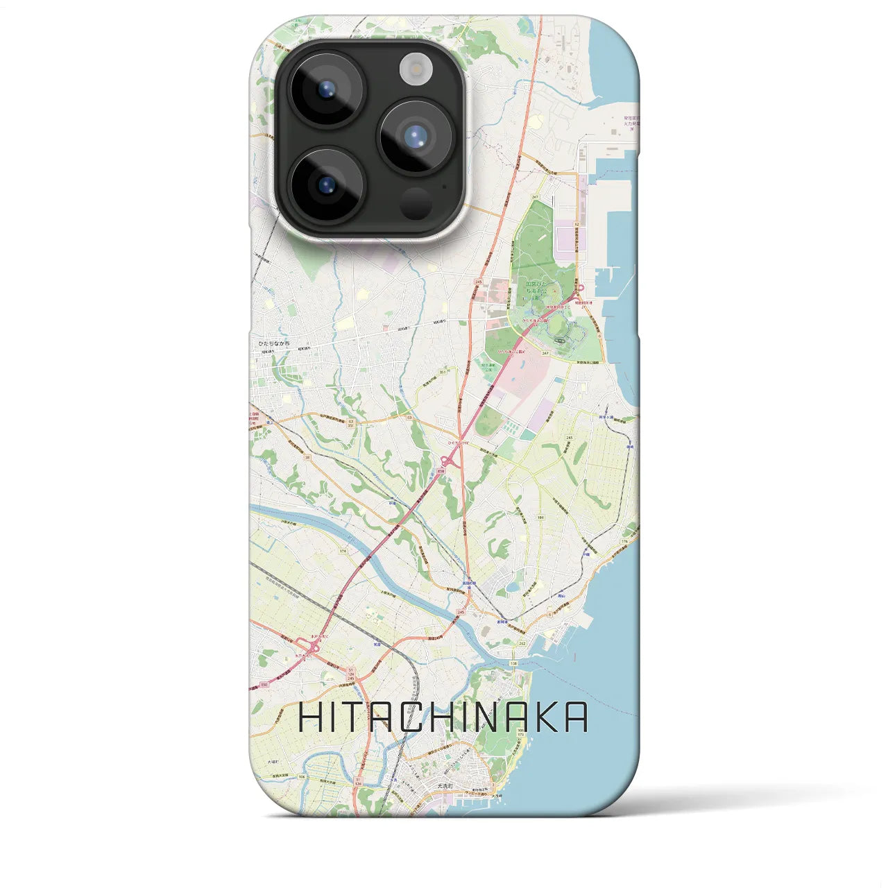 【ひたちなか(茨城県)】地図柄iPhoneケース(バックカバータイプ)