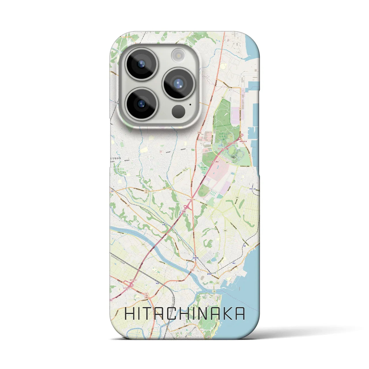 【ひたちなか(茨城県)】地図柄iPhoneケース(バックカバータイプ)
