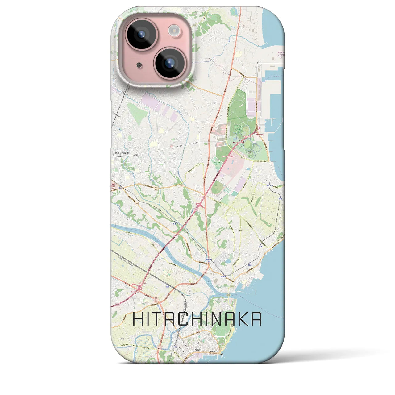 【ひたちなか(茨城県)】地図柄iPhoneケース(バックカバータイプ)
