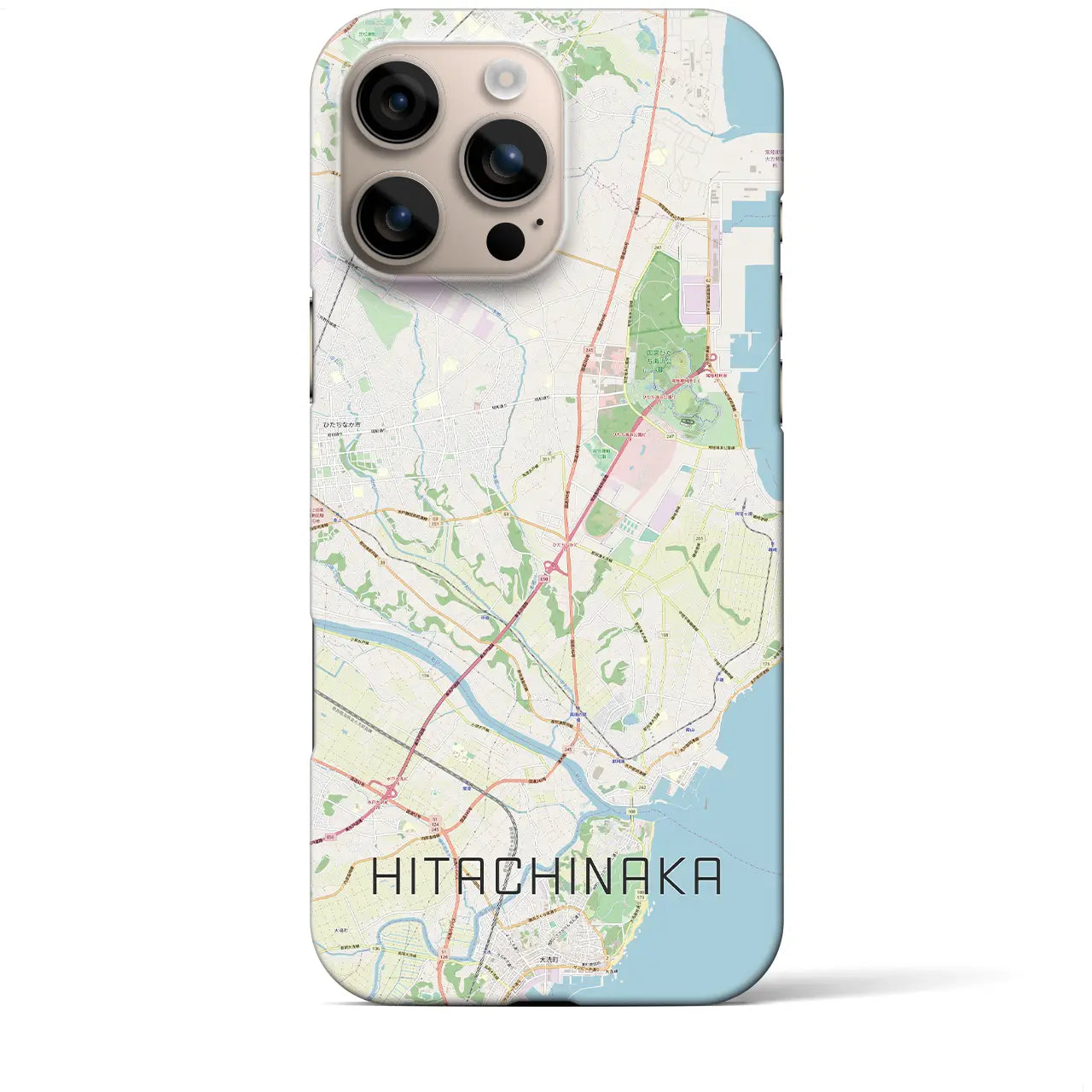 【ひたちなか(茨城県)】地図柄iPhoneケース(バックカバータイプ)