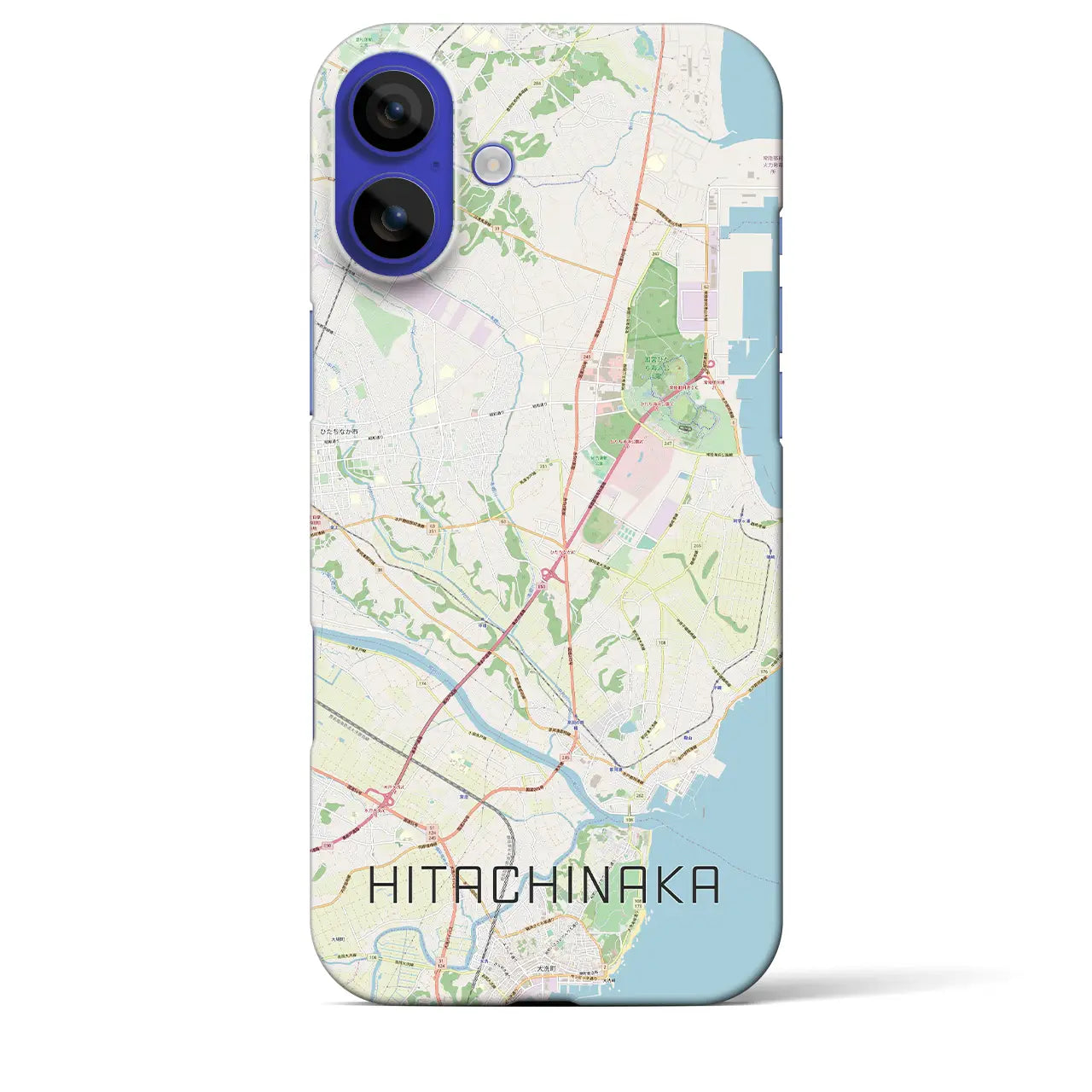 【ひたちなか(茨城県)】地図柄iPhoneケース(バックカバータイプ)ナチュラル・iPhone 16 Pro Max 用