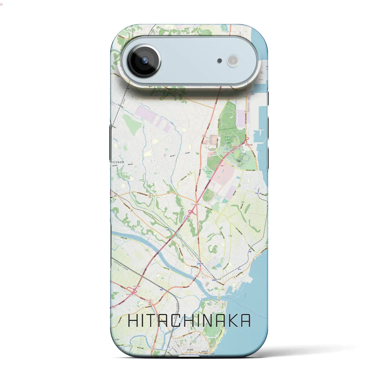 【ひたちなか(茨城県)】地図柄iPhoneケース(バックカバータイプ)