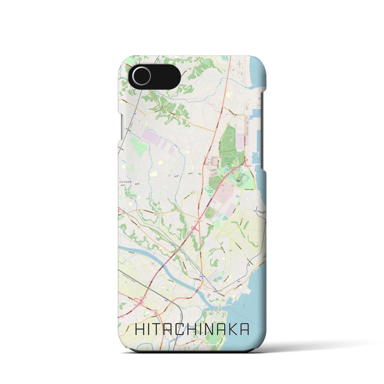 【ひたちなか(茨城県)】地図柄iPhoneケース(バックカバータイプ)
