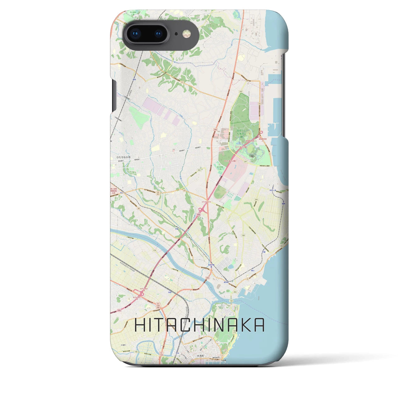 【ひたちなか(茨城県)】地図柄iPhoneケース(バックカバータイプ)