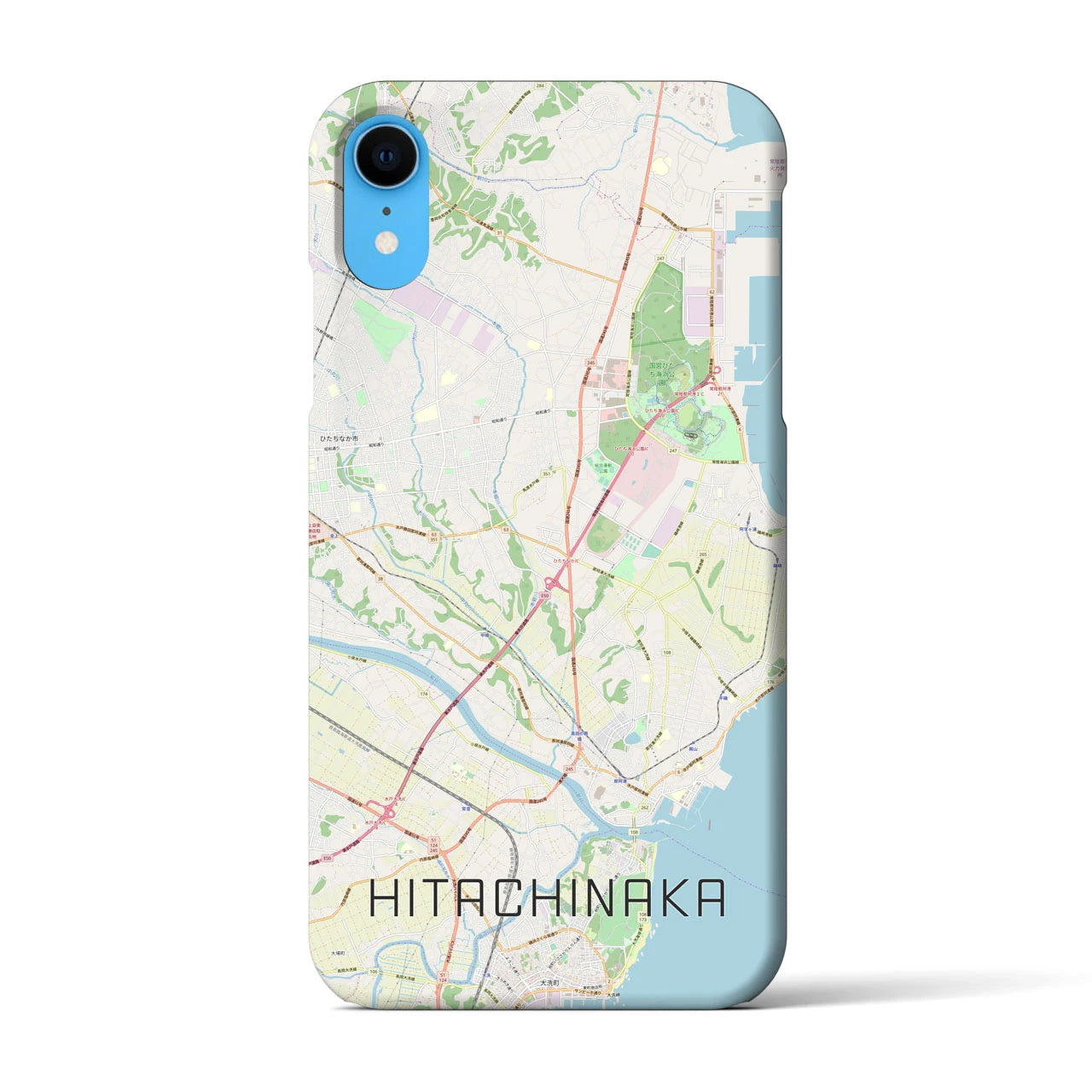 【ひたちなか(茨城県)】地図柄iPhoneケース(バックカバータイプ)