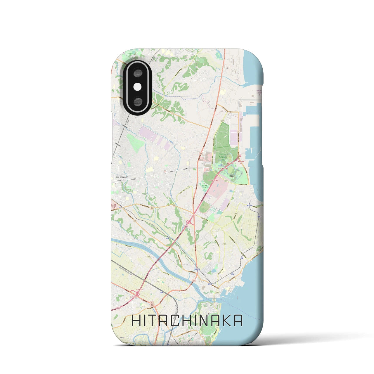 【ひたちなか(茨城県)】地図柄iPhoneケース(バックカバータイプ)