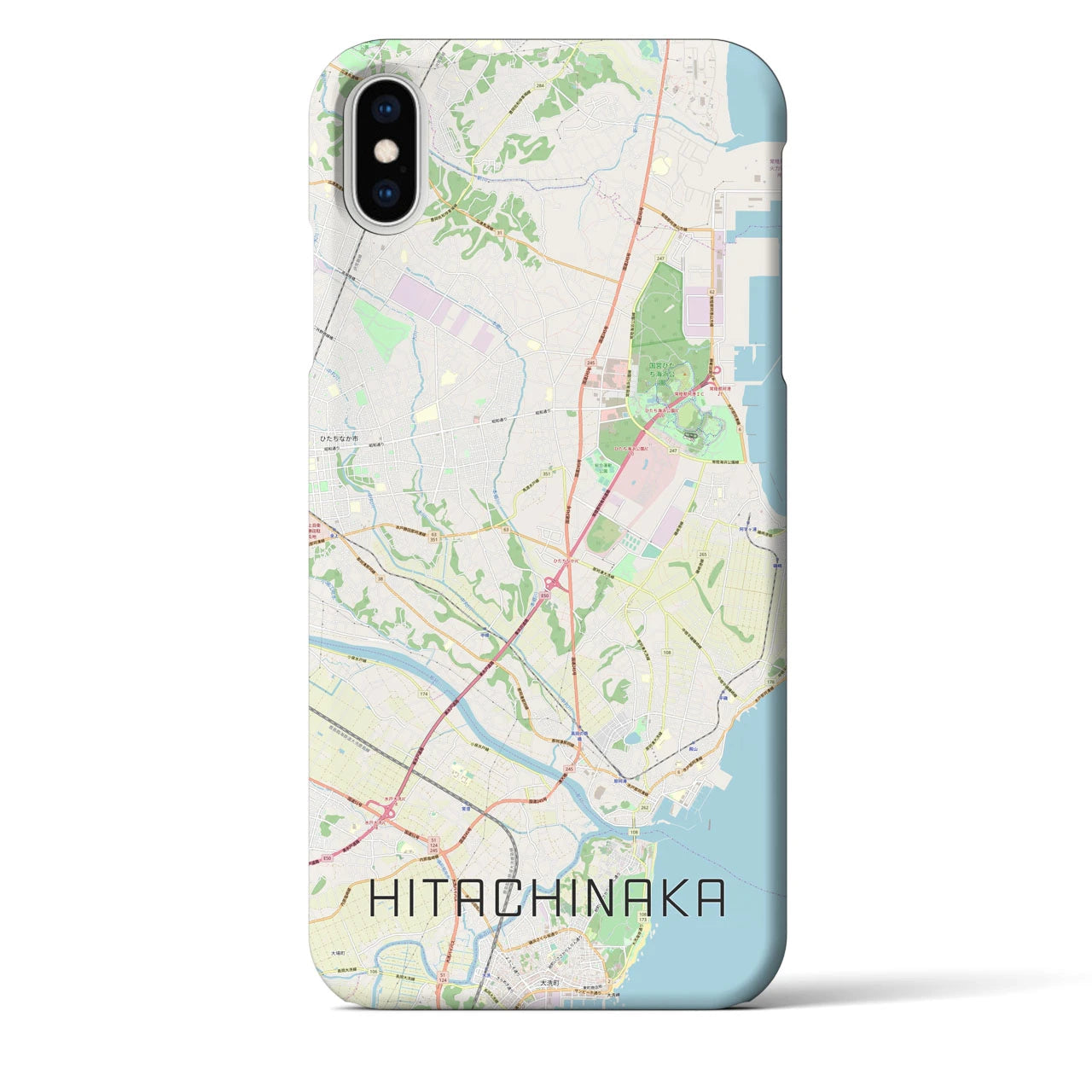 【ひたちなか(茨城県)】地図柄iPhoneケース(バックカバータイプ)