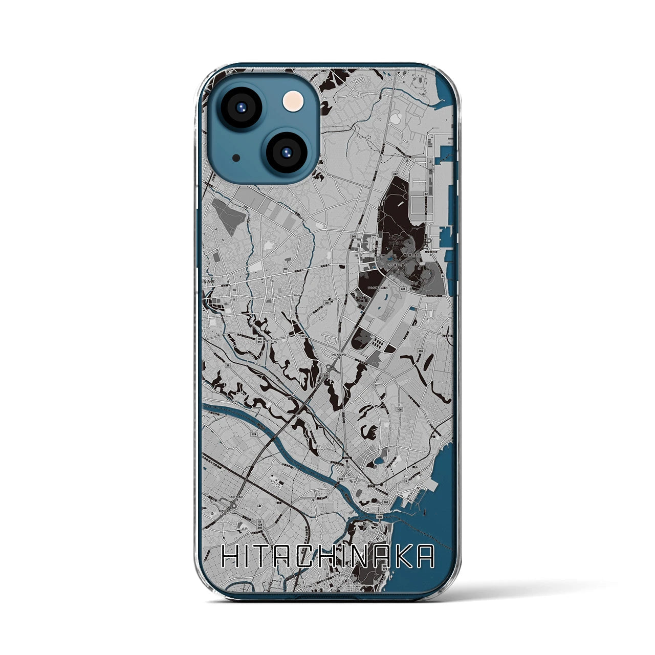 【ひたちなか(茨城県)】地図柄iPhoneケース(クリアタイプ)
