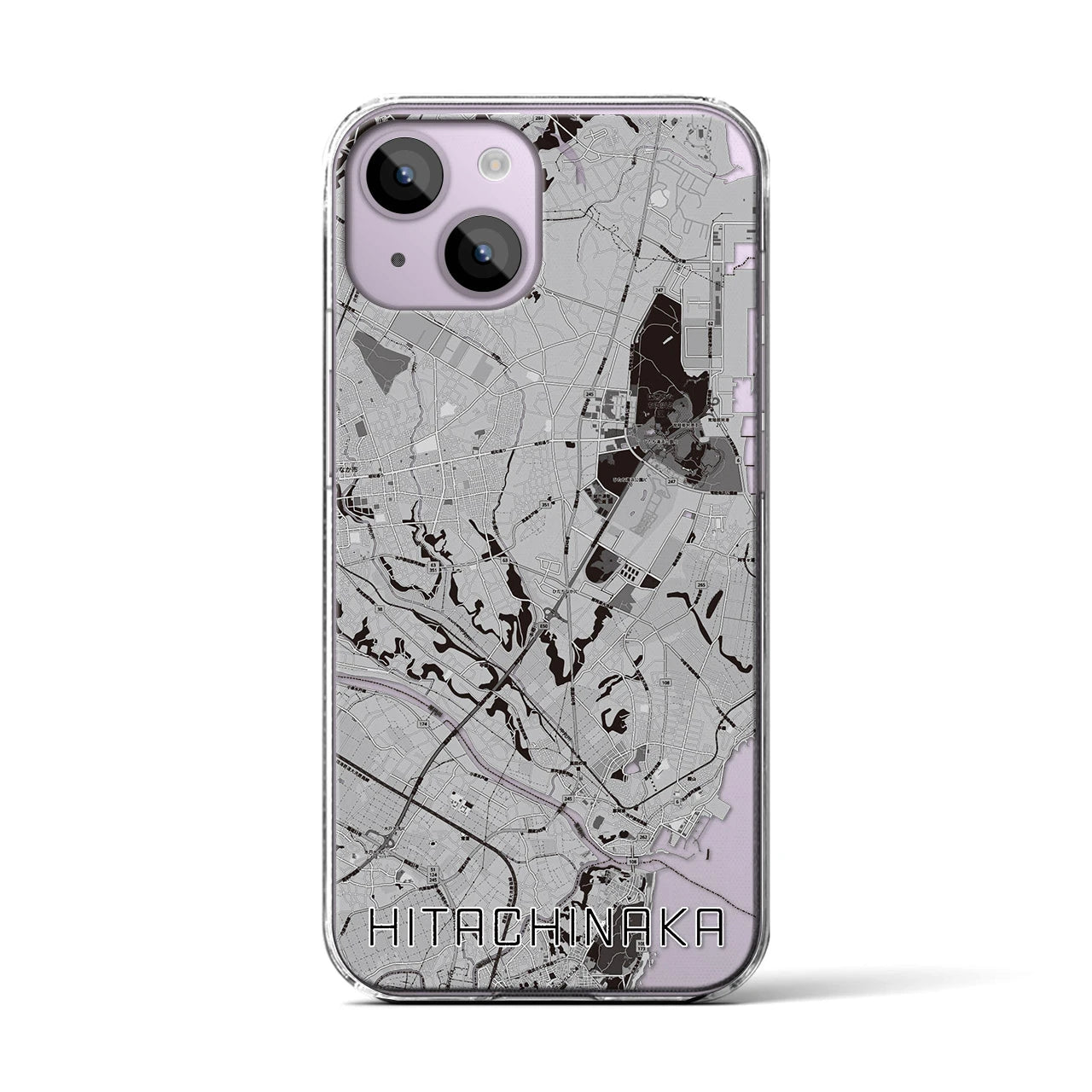 【ひたちなか(茨城県)】地図柄iPhoneケース(クリアタイプ)