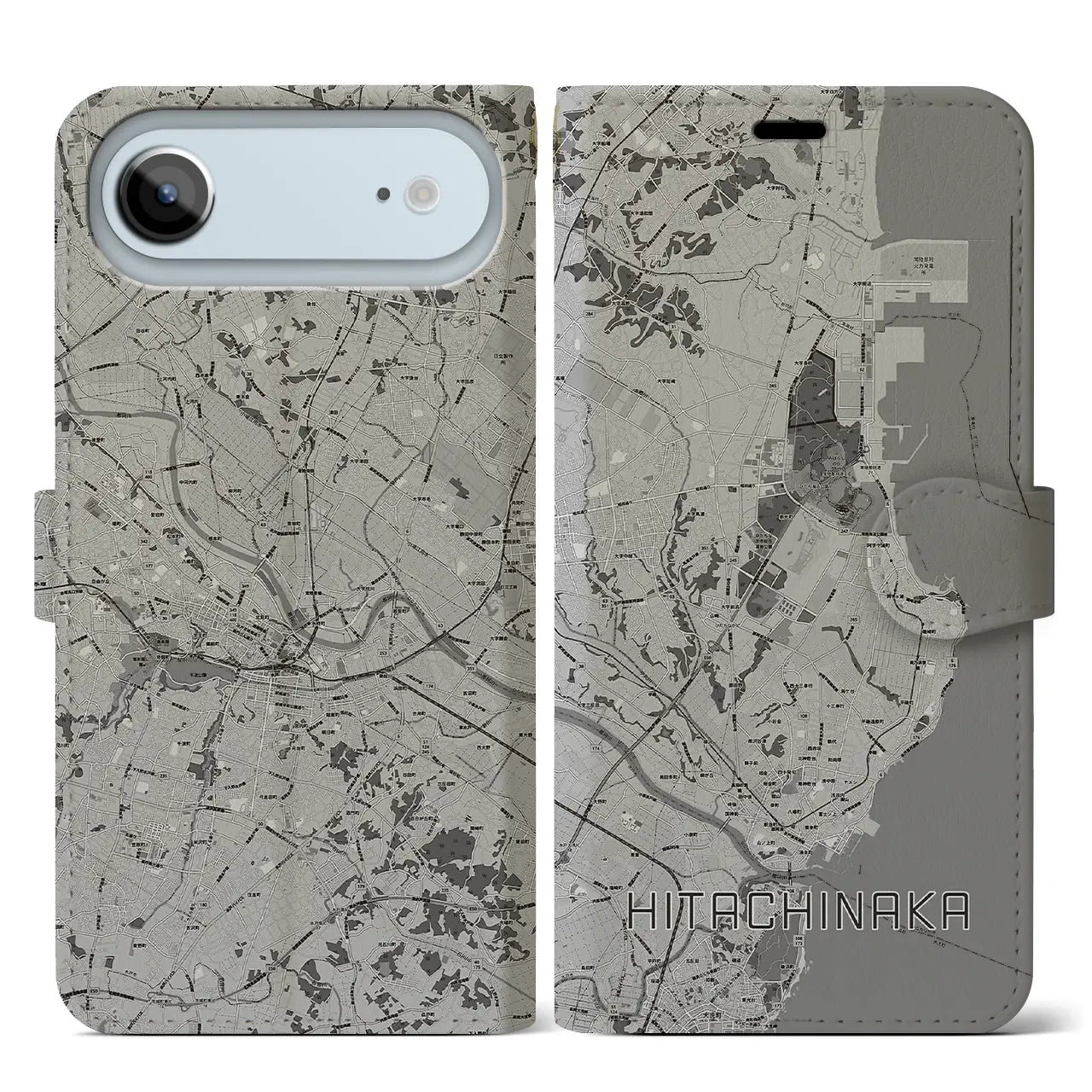 【ひたちなか(茨城県)】地図柄iPhoneケース(手帳タイプ)