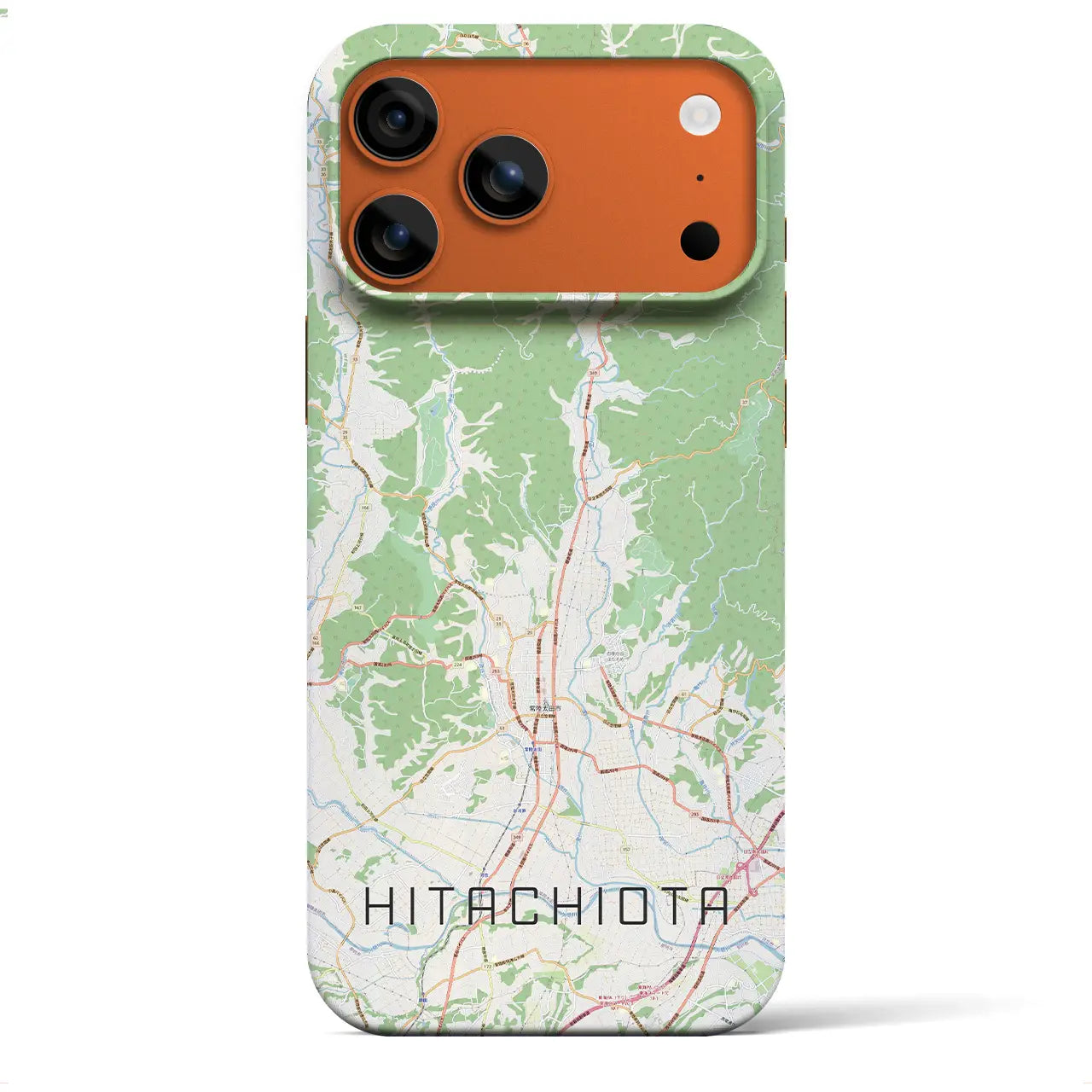 【常陸太田(茨城県)】地図柄iPhoneケース(バックカバータイプ)ナチュラル・iPhone 17 Pro Max 用