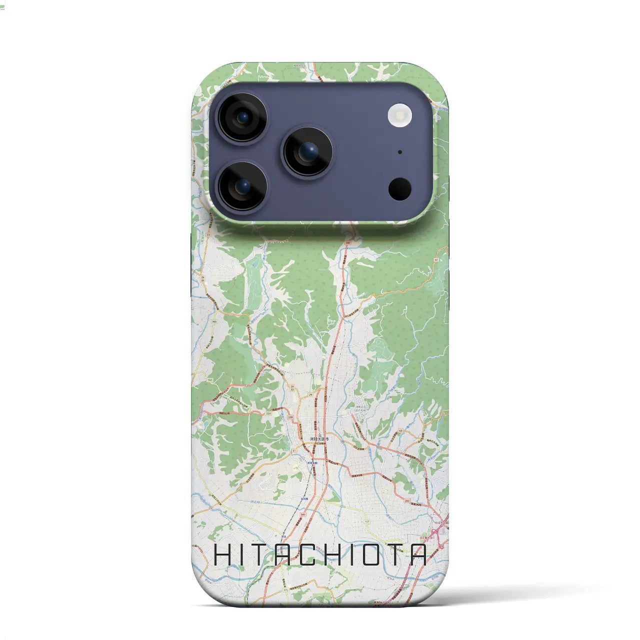 【常陸太田(茨城県)】地図柄iPhoneケース(バックカバータイプ)ブラック・iPhone 17 Pro Max 用