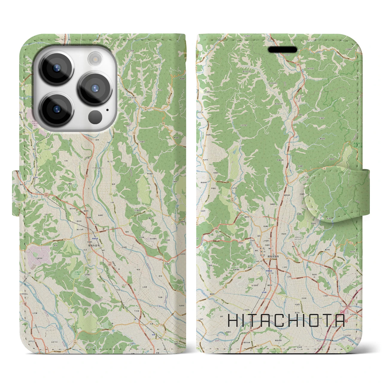 【常陸太田(茨城県)】地図柄iPhoneケース(手帳タイプ)