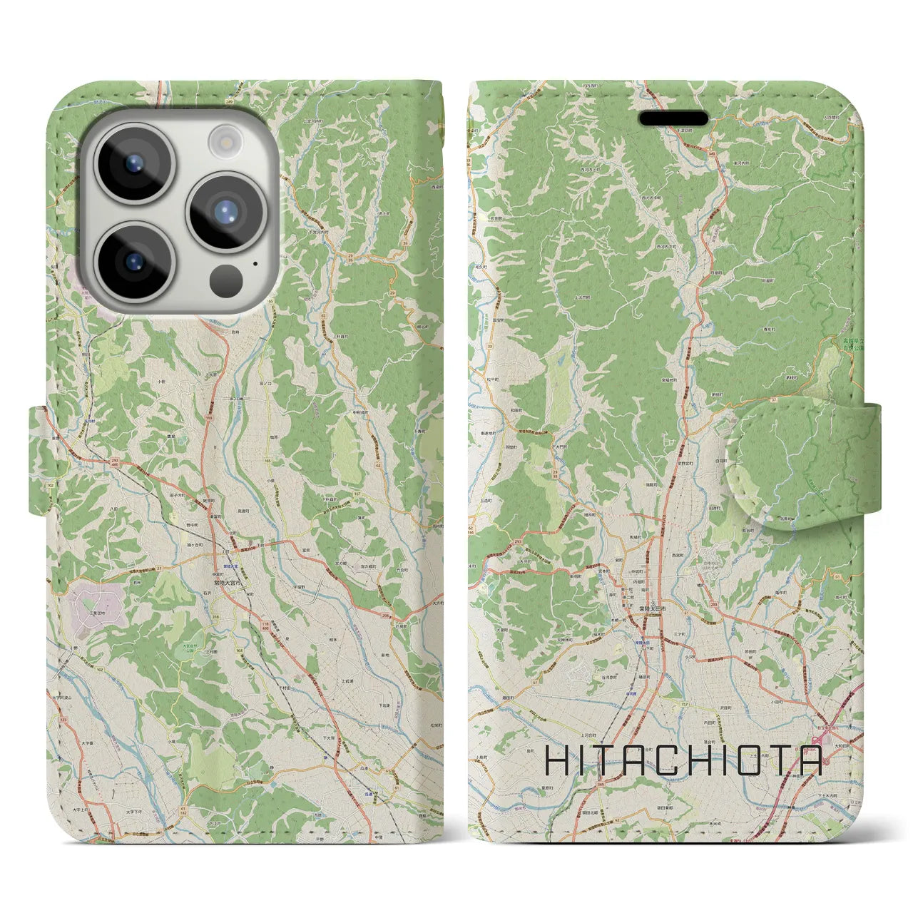 【常陸太田(茨城県)】地図柄iPhoneケース(手帳タイプ)