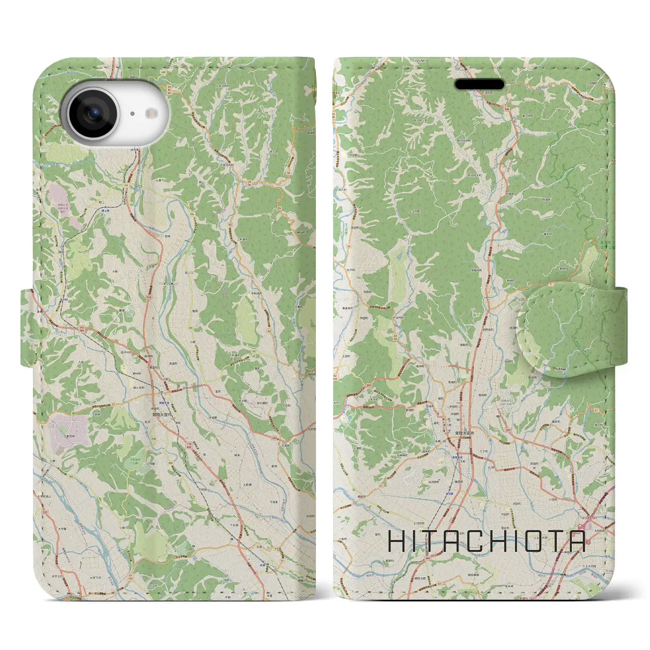 【常陸太田(茨城県)】地図柄iPhoneケース(手帳タイプ)