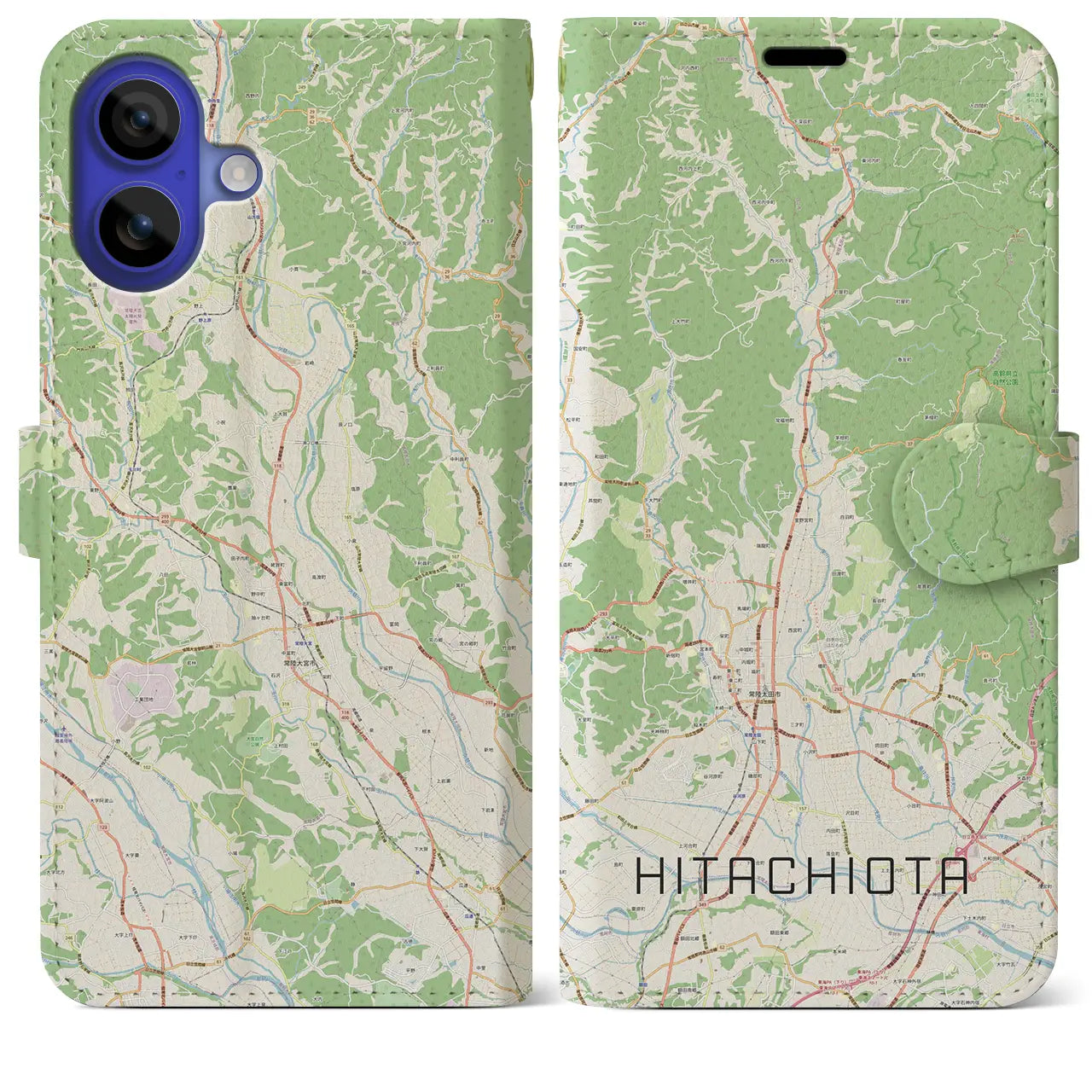 【常陸太田(茨城県)】地図柄iPhoneケース(手帳タイプ)