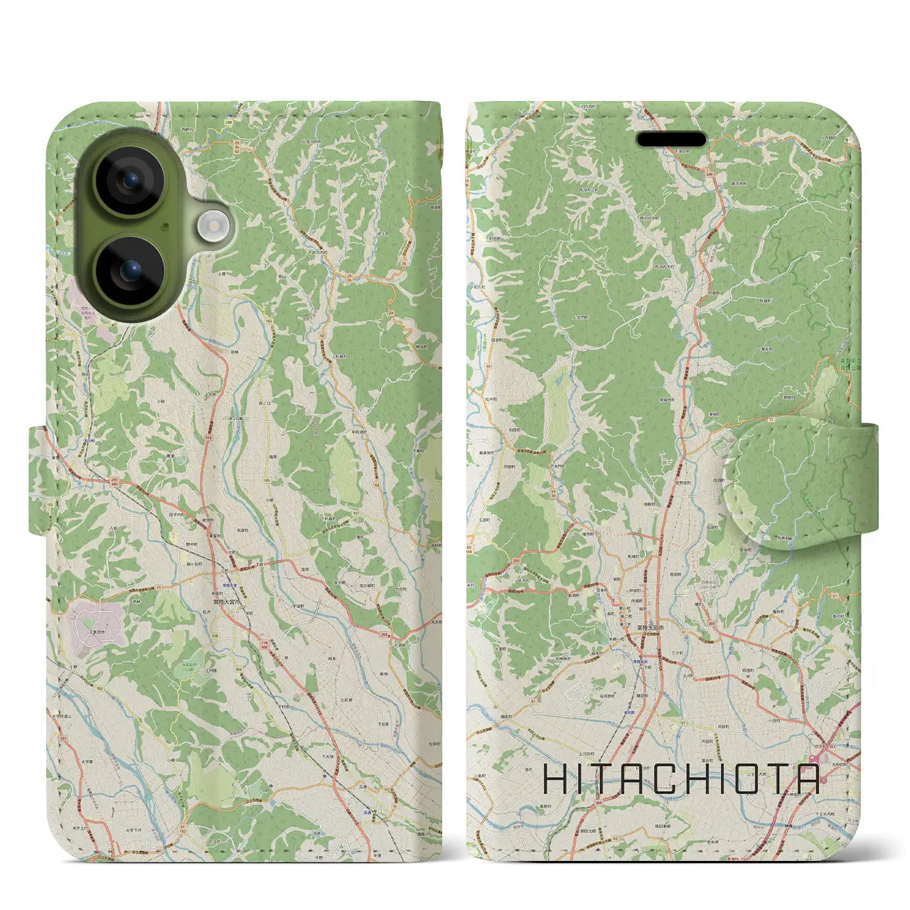 【常陸太田(茨城県)】地図柄iPhoneケース(手帳タイプ)