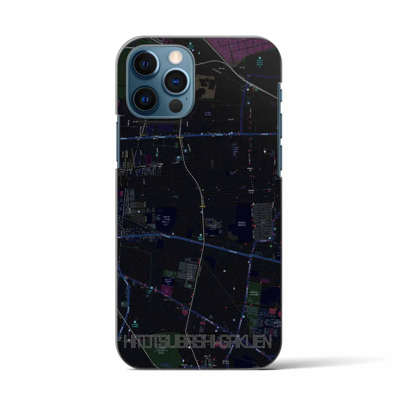 【一橋学園(東京都)】地図柄iPhoneケース(バックカバータイプ)